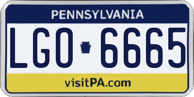 PA license plate LGO6665