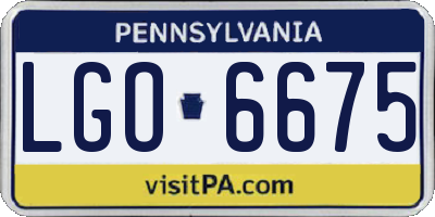 PA license plate LGO6675