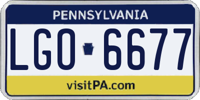 PA license plate LGO6677