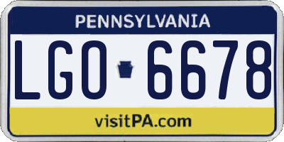 PA license plate LGO6678