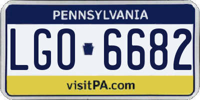 PA license plate LGO6682