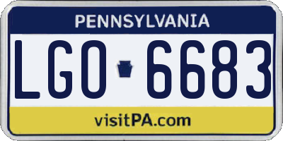 PA license plate LGO6683
