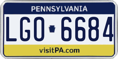 PA license plate LGO6684