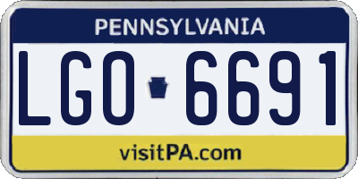 PA license plate LGO6691