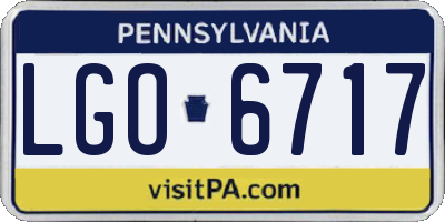 PA license plate LGO6717