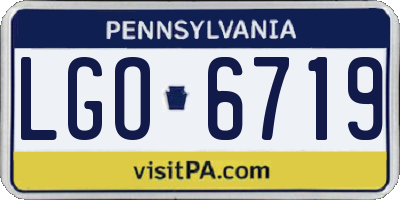 PA license plate LGO6719