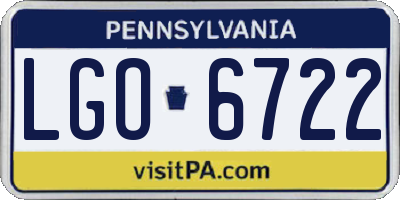 PA license plate LGO6722