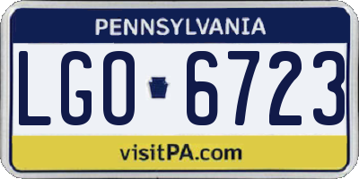 PA license plate LGO6723