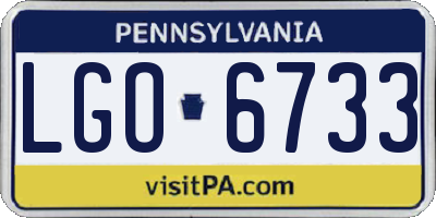 PA license plate LGO6733