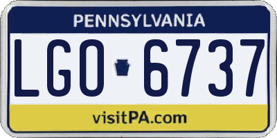 PA license plate LGO6737