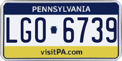 PA license plate LGO6739