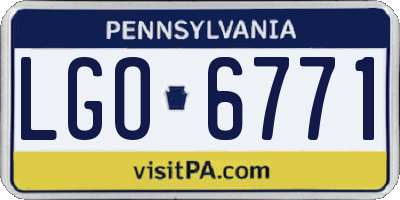 PA license plate LGO6771