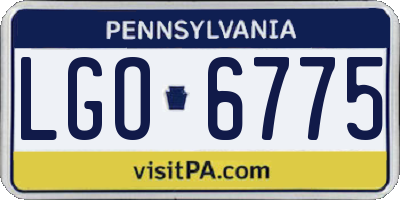 PA license plate LGO6775