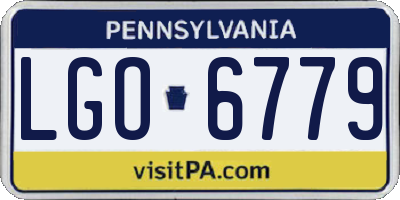 PA license plate LGO6779