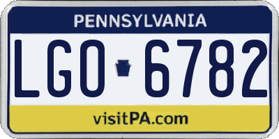 PA license plate LGO6782