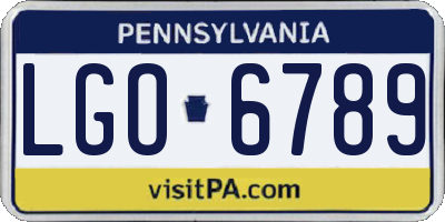 PA license plate LGO6789