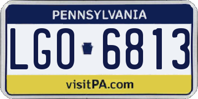 PA license plate LGO6813