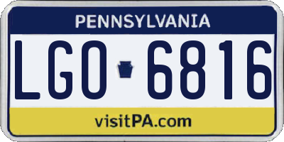 PA license plate LGO6816