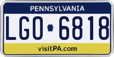 PA license plate LGO6818