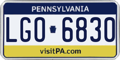 PA license plate LGO6830