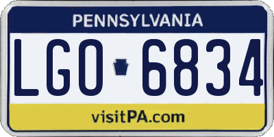 PA license plate LGO6834