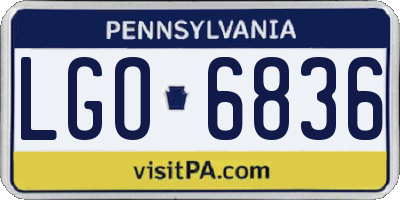 PA license plate LGO6836
