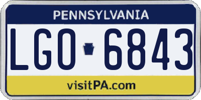 PA license plate LGO6843