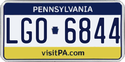 PA license plate LGO6844