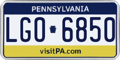 PA license plate LGO6850