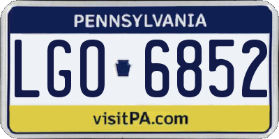 PA license plate LGO6852