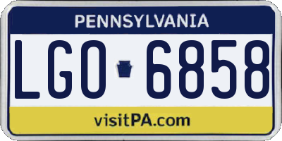 PA license plate LGO6858