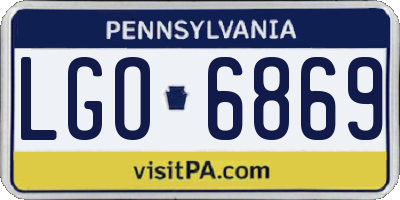 PA license plate LGO6869
