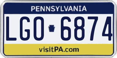 PA license plate LGO6874