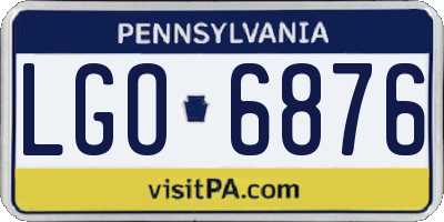 PA license plate LGO6876