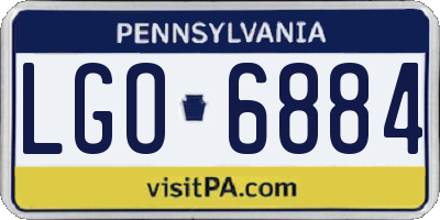 PA license plate LGO6884