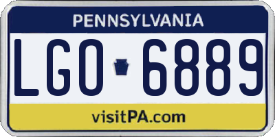 PA license plate LGO6889