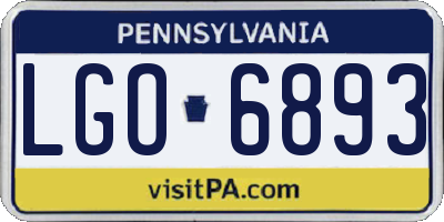 PA license plate LGO6893