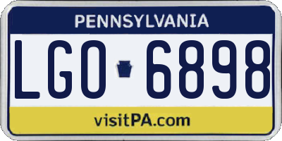 PA license plate LGO6898