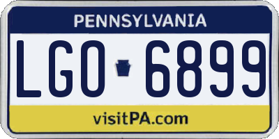 PA license plate LGO6899