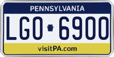 PA license plate LGO6900