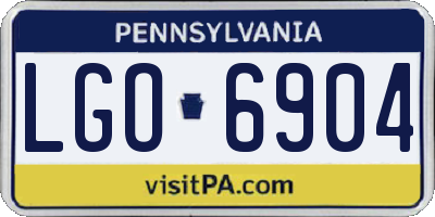 PA license plate LGO6904