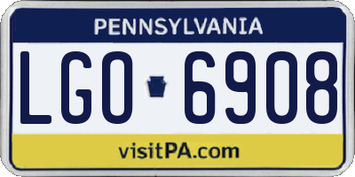 PA license plate LGO6908