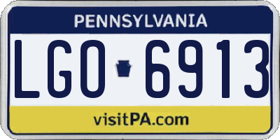 PA license plate LGO6913