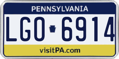 PA license plate LGO6914