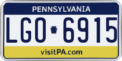 PA license plate LGO6915