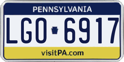 PA license plate LGO6917