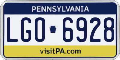 PA license plate LGO6928