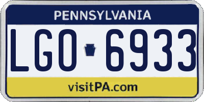 PA license plate LGO6933