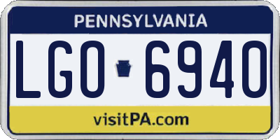 PA license plate LGO6940