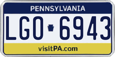 PA license plate LGO6943